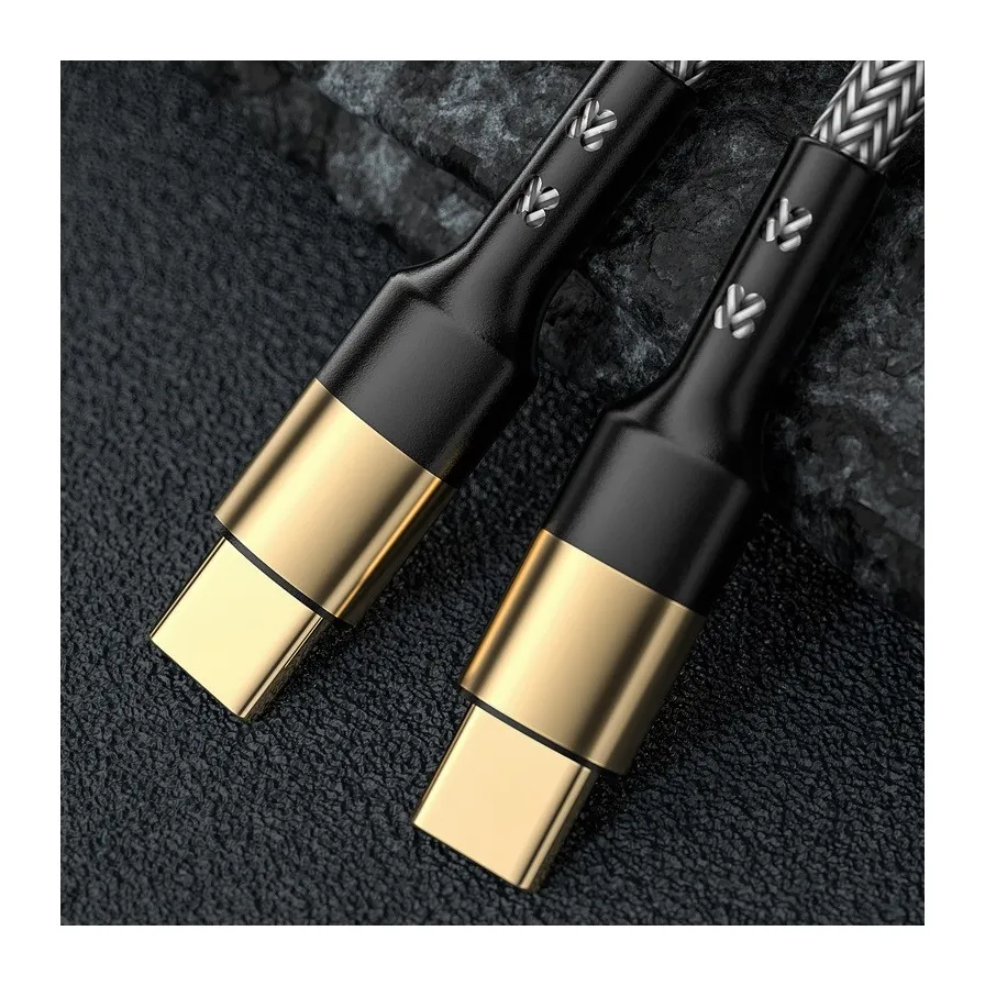 Fast charging Type c to Type c PD 60W cable for Samsung, Gilded Data Charger USB C Cable For S20 S21