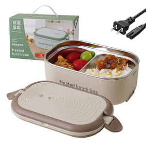 Max 60 ° Boîte à lunch chauffante électrique intelligente 18W 220V avec compartiments séparés pour riz, chauffe-plats pour chauffeurs de camions - Product Image 1