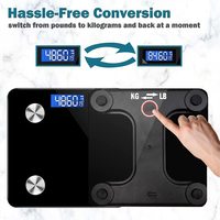 Báscula Inteligente LED de 180 kg con Pantalla LCD para Medir Grasa Corporal y Peso, Precisión de 1 g, Personalizable OEM
