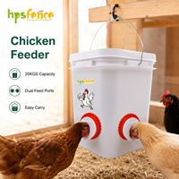 Mangeoire à poulet suspendue facile à nettoyer de 20 L pour oiseaux avec support en PP, utilisation extérieure portable, résistante à l'eau et aux UV