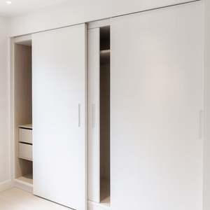 SANTOPOVA Modern White Wood Grain Finish <b>Wardrobe</b> Sliding/Folding Doors for Living Room Application - Product Image 4