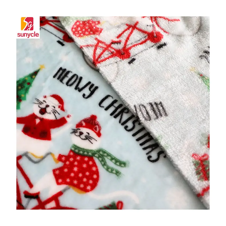 Döşeme ve yatak kumaş % 100% polyester noel baskılı pazen kumaş