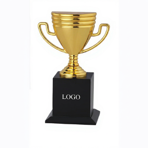 Trofeo Chapado en Oro con Base Negra, Logotipo Grabado, Copa de Premio Deportivo, Diseño Duradero - Product Image 1