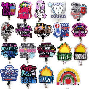 Disesuaikan plastik Glitter lencana klip Reel untuk Perawat Kesehatan dokter bidang medis aksesoris lencana pemegang - Product Image 2