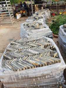 Briques d'angle décoratives murales en argile frittée massique, grise vieillie, style traditionnel, effet sculpture, garantie 5 ans et plus - Product Image 5