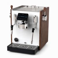 Machine à café expresso commerciale électrique à double chaudière, avec jauge de température, mousseur à lait, réservoir d'eau et dosage de poudre de café