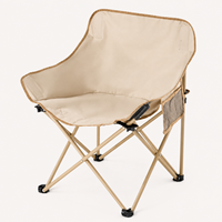 Chaise de camping pliante portable moderne à dossier haut, structure en acier inoxydable robuste, pour extérieur, jardin, parc, pêche