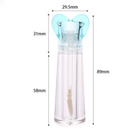 Offre Spéciale – Tube d'huile à lèvres vide de 6 ml avec bouchon en forme de cœur, contenant transparent conique en plastique pour brillant à lèvres avec applicateur brosse