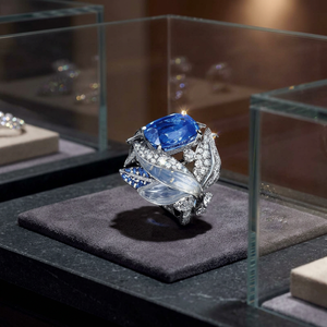 Flower Shape Sapphire <b>Cocktail</b> <b>Ring</b> White <b>Gold</b> Women Luxury Party Jewelry - Product Image 3