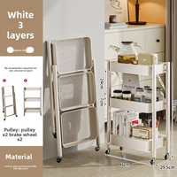 Chariot de rangement pliable à plusieurs niveaux pour les livres de légumes dans le salon et la cuisine Solution d'organisation améliorée