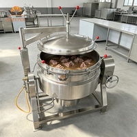 Autocuiseur Commercial à Gaz Basculant en Acier Inoxydable 304, Marmite Haute Pression pour la Cuisson de Viande, Os, Soupe, Haricots et Riz