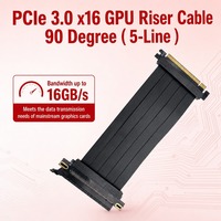 Câble Riser PCIe 3.0 X16 à Longueur Personnalisable (5-35cm), 16 Go/s, Rotation à 180 Degrés, Conception à Cinq Fils pour Configuration PC Gaming MOD