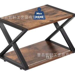 Wooden Multi Functional Printer <b>Shelf</b> 2 Tier X Shape <b>Desktop</b> Storage Rack Office Organizer - Product Image 5