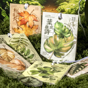 1パックあたり25枚の形をしたステッカーパック葉のための詩コレクション6ロマンチックな葉のテーマ - Product Image 2