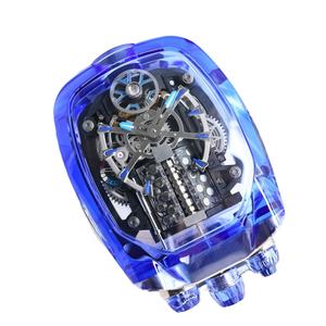 Reloj de Zafiro Azul Moderno para Hombre, Mecánico, con Cristal Transparente y Correa de Silicona, Reloj de Negocios para Hombre - Product Image 1