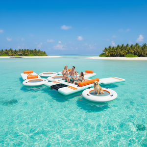 Parque Acuático Inflable Flotante para Mascotas, Rampa Acuática, Isla Flotante con Hamaca Acuática para el Verano - Product Image 2