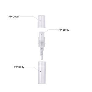 Gran oferta botella de spray de plástico pequeña de bolsillo vacía mini 2ml 3ml 5ml botella de perfume de plástico PP con spray de niebla engarzado - Product Image 6