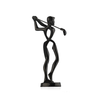 Trophée de golf personnalisé en métal moulé durable, poli, plaqué noir canon, impression UV, gravure, couleurs personnalisables