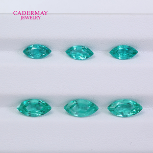Cadermay Lab Paraiba YAG 4x8mm-9x18mm, pierres lâches de grenat d'yttrium <span class=keywords><strong>aluminium</strong></span> Paraiba bleu-vert taille <span class=keywords><strong>Marquise</strong></span> pour la fabrication de bijoux - Product Image 3