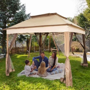 Toldo pequeño impermeable resistente de 3m x 3m para exteriores fácil de plegar pérgola de patio con marco recubierto de polvo carpa superior suave Gazebo - Product Image 5