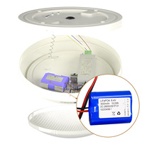 Plafonnier LED d'urgence COMLED 30W avec détecteur de mouvement, en acier, IP65, pour couloir, escalier, passage, montage mural, 120 degrés, dimmable