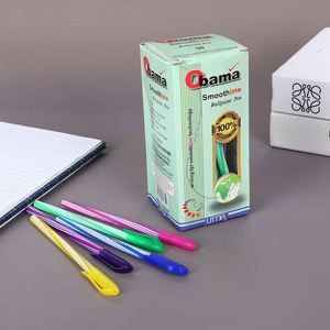 Bolígrafo Obama al por mayor para África, con logotipo personalizado, cuerpo a rayas, tinta azul, escritura suave, material escolar - Product Image 1