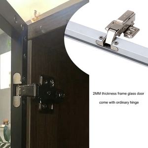 กรอบประตูตู้อลูมิเนียมสีดำทรงสี่เหลี่ยมแบบรีดขึ้นรูปพร้อมมือจับในตัวจาก Foshan Glass Front - Product Image 4