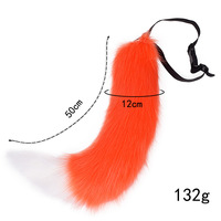 Queue de renard en fausse fourrure synthétique pour Halloween, pliable et réglable, pour hommes adultes, cosplay, masques