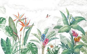 YKWS 028 <span class=keywords><strong>Carta</strong></span> <span class=keywords><strong>da</strong></span> <span class=keywords><strong>Parati</strong></span> Murale con Design Floreale 3D Foglie Verdi Fiori Naturali <span class=keywords><strong>Uccelli</strong></span> <span class=keywords><strong>Carta</strong></span> <span class=keywords><strong>da</strong></span> <span class=keywords><strong>Parati</strong></span> Impermeabile Stile Moderno - Product Image 4