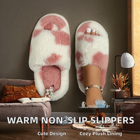 Chaussons d'intérieur antidérapants et respirants en velours à pois pour hommes et femmes, avec semelle épaisse en mousse à mémoire de forme et semelle extérieure en PVC TPR, collection automne-hiver