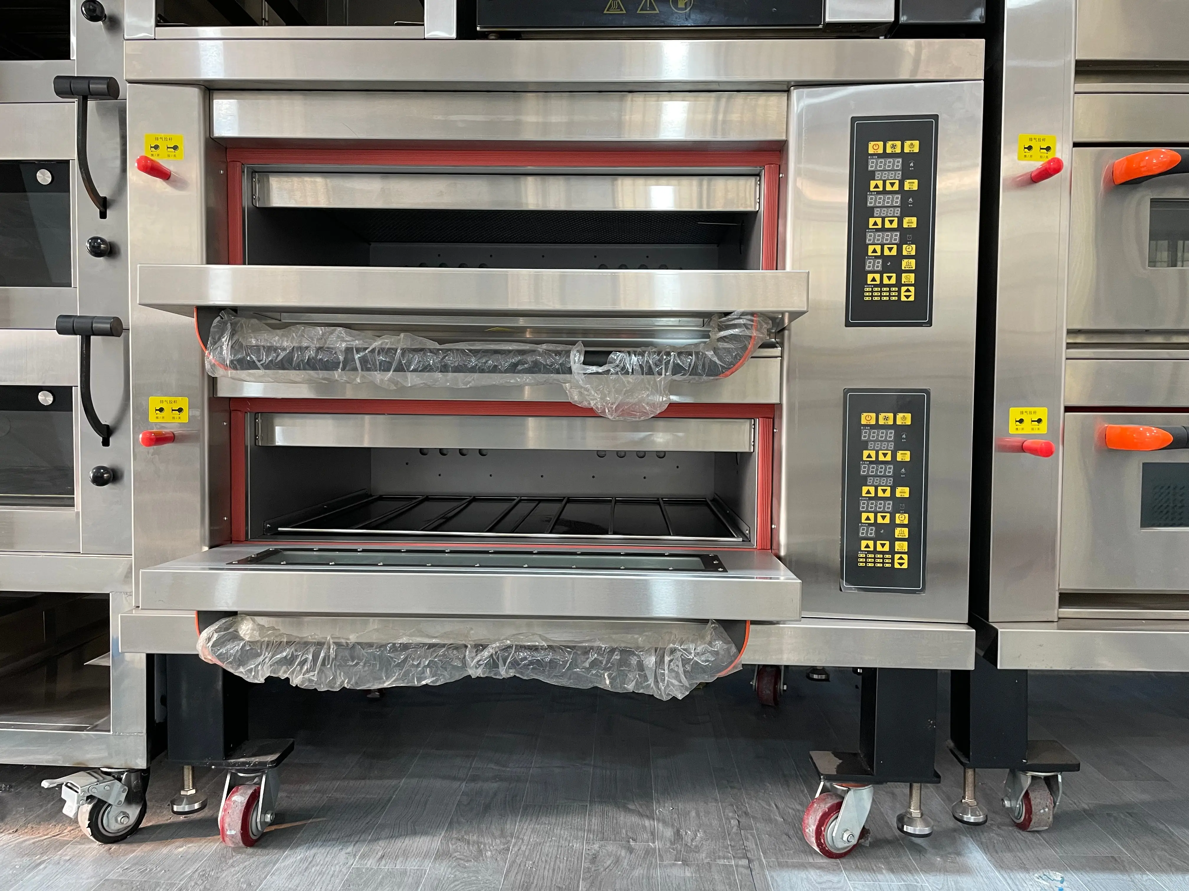 BC-60DJ vendita in fabbrica riscaldamento rapido uso commerciale intelligente cottura 2 strati 4 vassoi doppio piano forno elettrico doppio piano forno