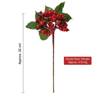 Kunstmatige bessentakjes zijden bloemen duindoorn fruittakken natuurlijk decoratief blad voor bruiloft, huis en fotografie
