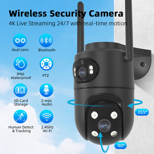 Cámara Interior/Exterior <span class=keywords><strong>ICSee</strong></span> A37 de 8MP, Seguridad para el Hogar, Doble Lente, WiFi, Domo, IP66, Detección Humana, Audio Bidireccional - Product Image 2