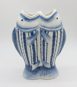 <span class=keywords><strong>Vase</strong></span> en céramique avec motif de sardines fumées de Monterey Bay, décoration d'intérieur, ornement, récipient en porcelaine blanche pour la décoration d'étagères et de tables - Product Image 3
