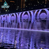 Fontaine à rideau d'eau numérique en acier inoxydable Fenlin programmable avec plans CAO pour hall d'entrée usage commercial