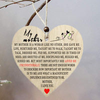 2021 New Woody Christmas Hanging Wood Crafts Heart-shaped Woody Brand