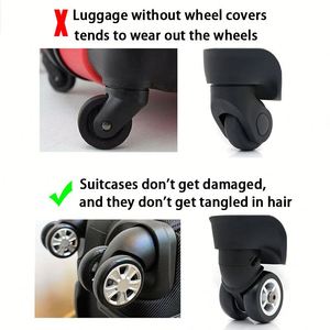 Housses de protection en caoutchouc pour roues de valise, protections pour bagages de voyage, anneaux en caoutchouc pour roues pivotantes silencieuses, lot de 8 - Product Image 3