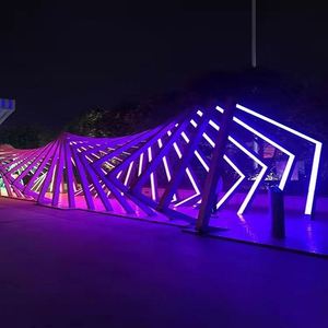 Túnel de tiempo al aire libre, luces <span class=keywords><strong>Led</strong></span> para vacaciones, calle, jardín, parque, decoración cuadrada, impermeable, arco de Metal, motivo 3d - Product Image 4