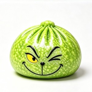 Christmas Themed Green Squishy Bun Stress Relief <b>Toy</b> Blind <b>Box</b>, Creative Simulated Squeeze Fidget <b>Toy</b> for Gifting - Product Image 1