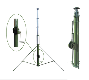 Mât d'antenne télescopique en alliage d'aluminium de 7 m à manivelle, monté sur toit ou mur, pour usine - Product Image 3