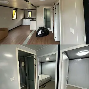 Murah 20ft disesuaikan kamar tidur baja dengan kamar mandi prefabrikasi kontainer dapat diperluas rumah bergerak Modular mewah rumah kecil