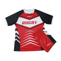 Akilex, los mejores uniformes de rugby de alta calidad para hombres, ropa deportiva personalizada por sublimación, kits OEM con pantalones cortos de entrenamiento de Jersey transpirable