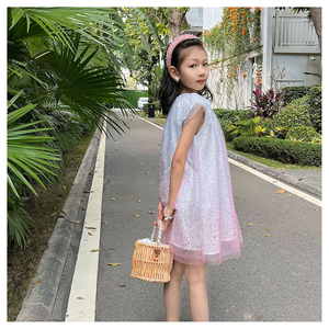<span class=keywords><strong>Tulle</strong></span> <span class=keywords><strong>bleu</strong></span> et blanc ombré, maille tricotée, imprimé numérique, tissu poly avec des points de paillettes argentées, tissu pour robe de fille, tissu pour jupe - Product Image 6