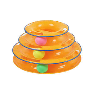 Juguetes interactivos para gatos, juguete divertido de mesa giratoria para interiores, rompecabezas de bolas coloridas con campana, giradiscos para gatos, superventas de 2023 - Product Image 2