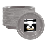 Assiettes en plastique PS sans BPA, 7, 9, 10,25 pouces, assiettes rondes en plastique réutilisables pour la restauration