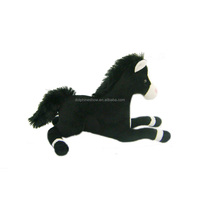 Animal en peluche créatif cheval d'équitation jouets mascotte avec Bandana LOGO personnalisé impression marron en peluche cheval jouets