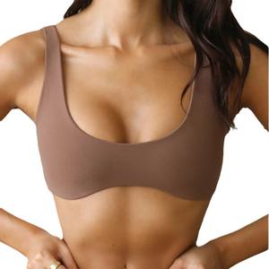 <span class=keywords><strong>U</strong></span> 넥 섹시한 등이없는 요가 브라 민소매 빠른 건조 스포츠 크롭 탑 하이 퀄리티 여성용 크롭 등이없는 스포츠 브라 - Product Image 1