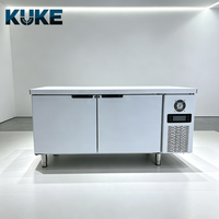 Table de préparation réfrigérée commerciale à refroidissement par air, plan de travail en acier inoxydable avec réfrigérateur sous comptoir pour cuisine de restaurant