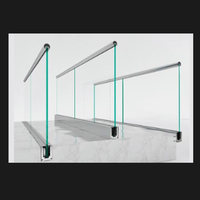 Balustrades et mains courantes de balcon d'appartement en acier inoxydable sans cadre à montage au sol, design moderne, résistantes à la rouille, à prix abordable