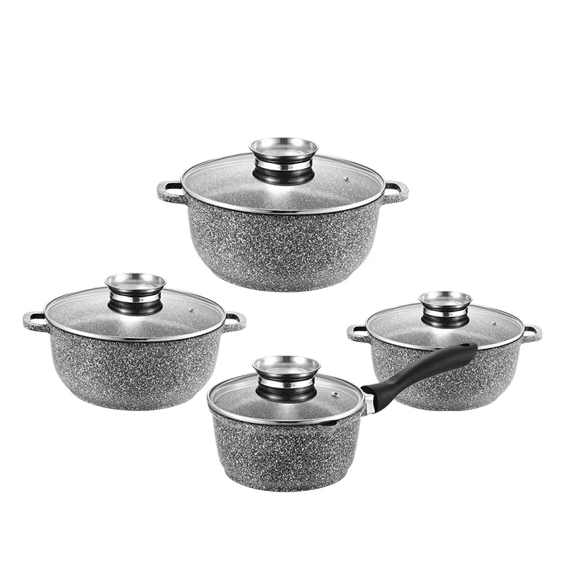 New Style Useful Non-stick 8PCS 16/20/24 Soup Pots 16 Sauce Pans Cookware Set